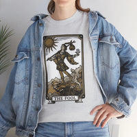 The Fool Tarot Card Graphic T-Shirt - Heavy Cotton Classic Fit Tee - Unisex White