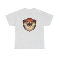 Ragdoll Cat 70s Sunset Aviators T-Shirt - Heavy Cotton Classic Fit Tee - Unisex White
