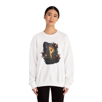 Wunjo Rune Blossom Sweatshirt - Heavy Blend Crewneck Fleece - Unisex Ash