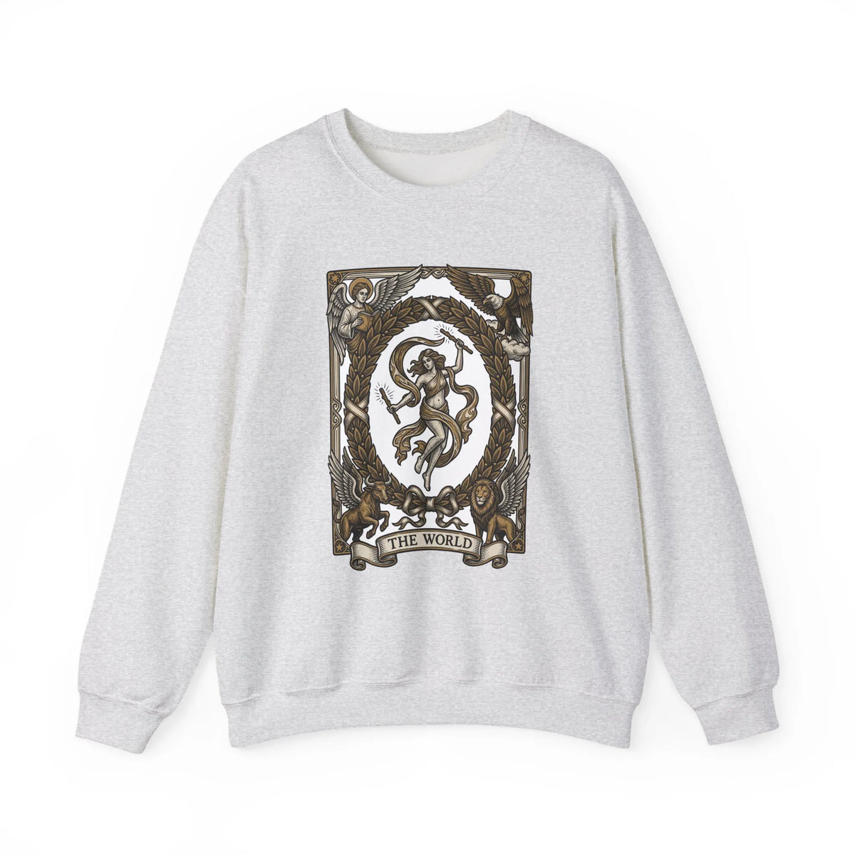 The World Tarot Card Sweatshirt - Heavy Blend Fleece Crewneck - Unisex White