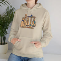 Sphynx Cat Egyptian Scales Hoodie - Heavyweight Cotton Blend Pullover - Unisex White