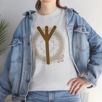Elhaz Rune Protection Graphic T-Shirt - Heavyweight Cotton Classic Tee - Unisex White