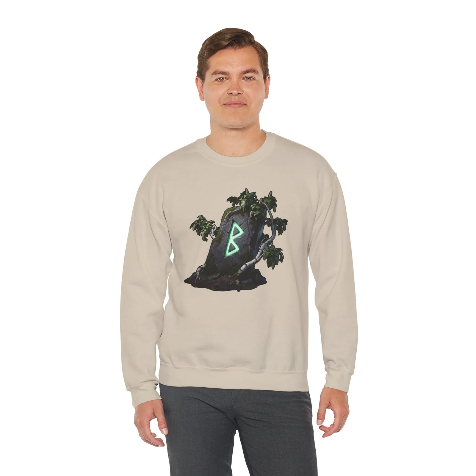 Berkana Rune Birch Tree Sweatshirt - Heavy Blend Crewneck - Unisex White