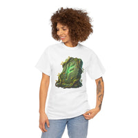 Fehu Rune Wealth Symbol T-Shirt - Heavy Cotton Classic Fit Tee - Unisex White