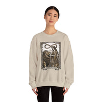 Strength Tarot Card Sweatshirt - Heavy Blend Crewneck Fleece - Unisex White