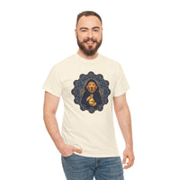 Alchemist Dog Sacred Geometry T-Shirt - Heavy Cotton Classic Fit Tee - Unisex White