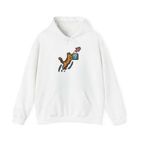 Power Up 8-Bit Pixel Gaming Cats Hoodie - Heavy Blend Fleece Pullover - Unisex White