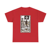 Death Tarot Card Knight Graphic T-Shirt - Heavyweight 100% Cotton Classic Fit Tee - Unisex White