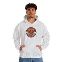 Dachshund 70s Sunset Aviators Hoodie - Medium-Heavy Cotton Blend Pullover - Unisex White