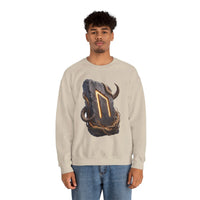 Uruz Rune Vitality Sweatshirt - Heavy Blend Crewneck Fleece - Unisex White