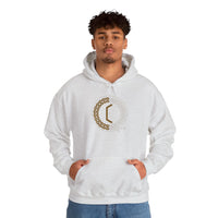 Perthro Runic Symbol Hoodie - Heavyweight Fleece Pullover - Unisex White