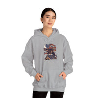Ninja Cat Ukiyo-e Samurai Hoodie - Soft Fleece Blend Pullover - Unisex White