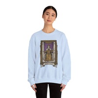 Justice Tarot Card Sweatshirt - Heavy Blend Cotton Poly Crewneck - Unisex White