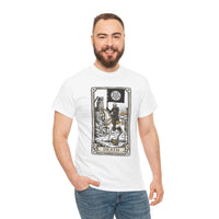 Death Tarot Card Knight Graphic T-Shirt - Heavyweight 100% Cotton Classic Fit Tee - Unisex White