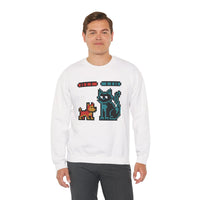 Pixel Gaming Dogs Boss Fight Sweatshirt - Heavy Blend Fleece Crewneck - Unisex White