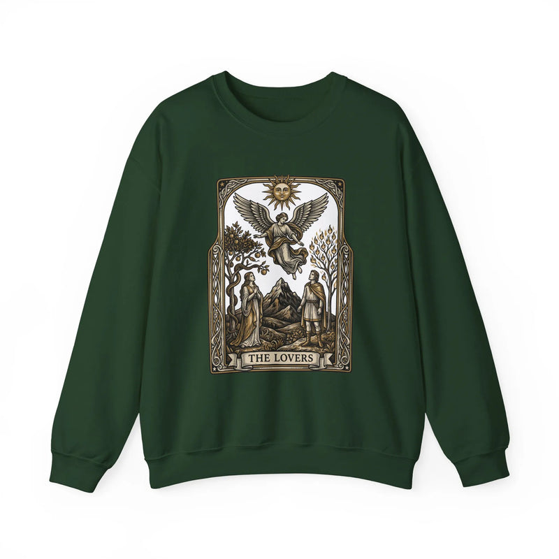 The Lovers Tarot Card Sweatshirt - Heavy Blend Fleece Crewneck - Unisex White