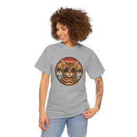 Bengal Cat Aviator Sunset T-Shirt - Heavy Cotton Classic Fit Tee - Unisex White