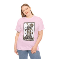 The Tower Tarot Card Graphic T-Shirt - Heavy Cotton Classic Fit Tee - Unisex White