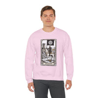 Tarot Death Card Graphic Sweatshirt - Heavy Blend Classic Fit Crewneck - Unisex White