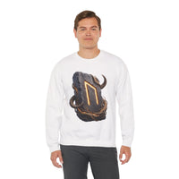 Uruz Rune Vitality Sweatshirt - Heavy Blend Crewneck Fleece - Unisex White