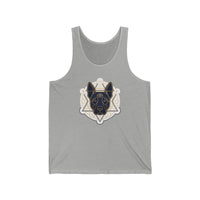 Third Eye Sacred Geometry Spirit Dog Tank Top - Soft Combed Cotton Retail Fit - Unisex White