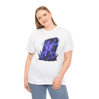 Thurisaz Rune Lightning Graphic T-Shirt - Heavy Cotton Classic Fit Tee - Unisex White
