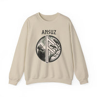 Ansuz Rune Divine Speech Sweatshirt - Heavy Blend Fleece Crewneck - Unisex Off White