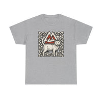 Valknut Cat Freyja's Sacred T-Shirt - Heavy Cotton Classic Fit Tee - Unisex White