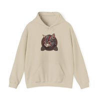Viking Berserker Cat Warpaint Hoodie - Soft Cotton-Poly Fleece Pullover - Unisex Ash