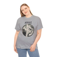 Ansuz Rune Divine Speech Graphic T-Shirt - Heavy Cotton Classic Fit Tee - Unisex White