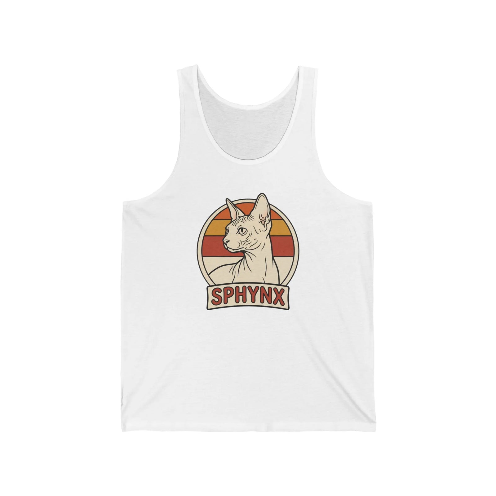 Sphynx Retro 70s Sunset Tank Top - Soft Airlume Cotton Retail Fit - Unisex Athletic Heather