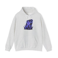 Thurisaz Rune Lightning Graphic Hoodie - Heavy Blend Fleece Pullover - Unisex White