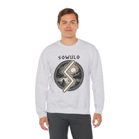 Sowulo Rune Sun Compass Sweatshirt - Heavy Blend Crewneck Fleece - Unisex White