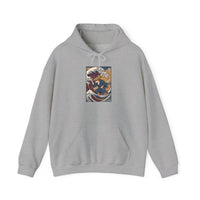 Ronin Wave Samurai Dog Hoodie - Heavy Blend Cotton Poly Fleece - Unisex White