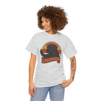 Labrador Retro 70s Sunset T-Shirt - Heavy Cotton Classic Fit Tee - Unisex White