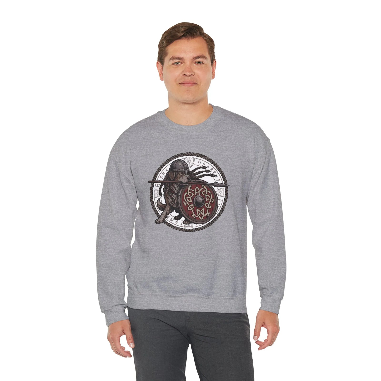 Shieldmaiden Viking Berserker Dogs Sweatshirt - Heavyweight Fleece Crewneck - Unisex White
