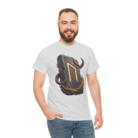 Uruz Rune Wild Ox Strength T-Shirt - Heavy Cotton Classic Fit Tee - Unisex White