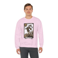 The Fool Tarot Card Graphic Sweatshirt - Heavy Blend Crewneck Fleece - Unisex White