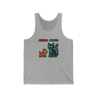 Boss Fight 8-Bit Pixel Gaming Dogs Tank Top - Soft Airlume Cotton Jersey - Unisex Athletic Heather