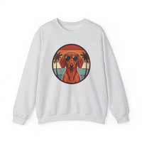 Dachshund Sunset Aviators Sweatshirt - Heavy Blend Fleece Crewneck - Unisex White