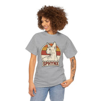 Sphynx Retro 70s Sunset Graphic T-Shirt - Heavy Cotton Classic Fit Tee - Unisex Off White