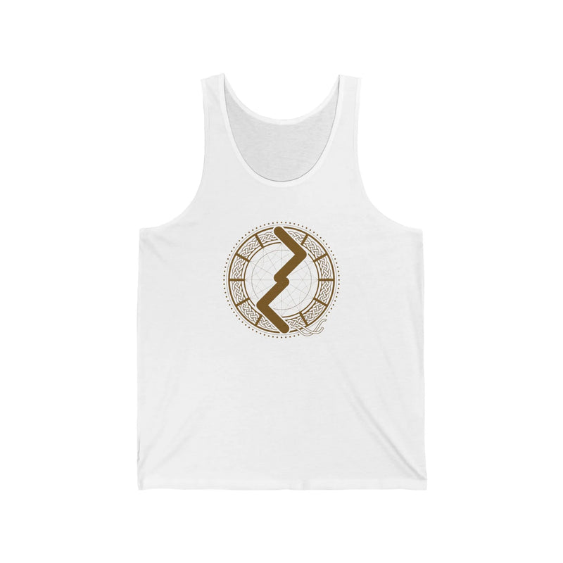 Jera Rune Harvest Symbol Tank Top - Lightweight Airlume Cotton Jersey - Unisex Athletic Heather