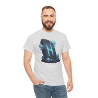 Hagalaz Rune Stone Graphic T-Shirt - Heavyweight Cotton Classic Fit - Unisex White