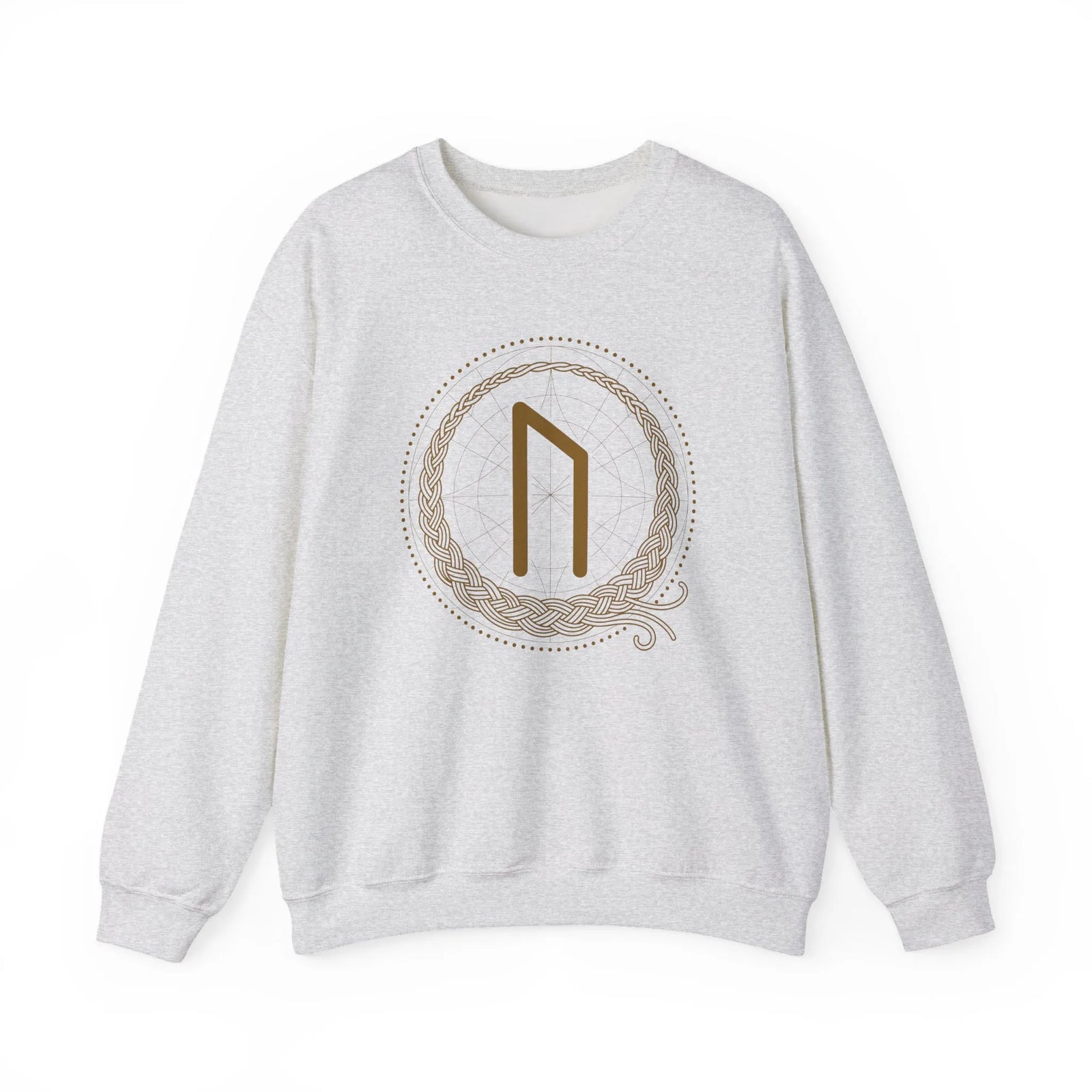 Uruz Rune Vitality Sweatshirt - Classic Fit Cotton Blend Crewneck - Unisex Off White