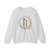 Uruz Rune Vitality Sweatshirt - Classic Fit Cotton Blend Crewneck - Unisex Off White