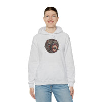 Viking Berserker Cat Shieldmaiden Hoodie - Heavy Blend Fleece Pullover - Unisex White