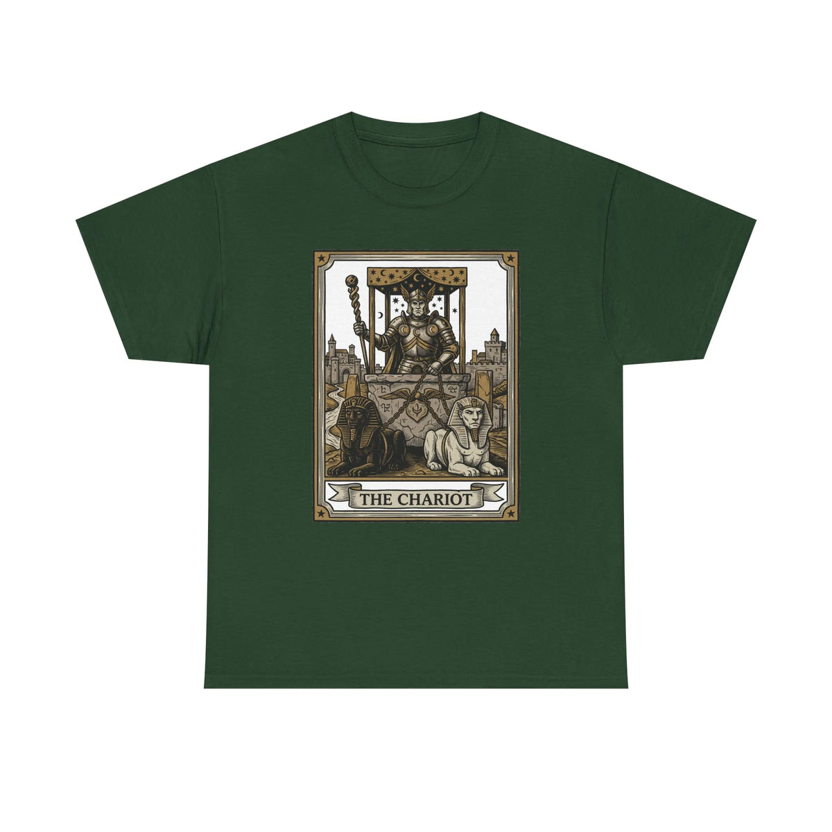 The Chariot Tarot Card T-Shirt - Heavy Cotton Classic Fit Tee - Unisex White