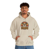 Bulldog Retro 70s Sunset Hoodie - Heavy Blend Fleece Pullover - Unisex White