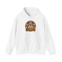 Bulldog Retro 70s Sunset Hoodie - Heavy Blend Fleece Pullover - Unisex White