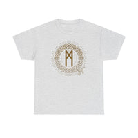 Mannaz Rune Humanity Graphic T-Shirt - Heavy Cotton Classic Fit Tee - Unisex White